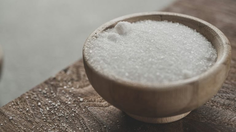 Bowl of white sugar